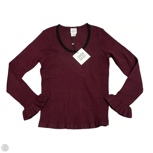 Sweater By Badgley Mischka In Black & Red, Size: L