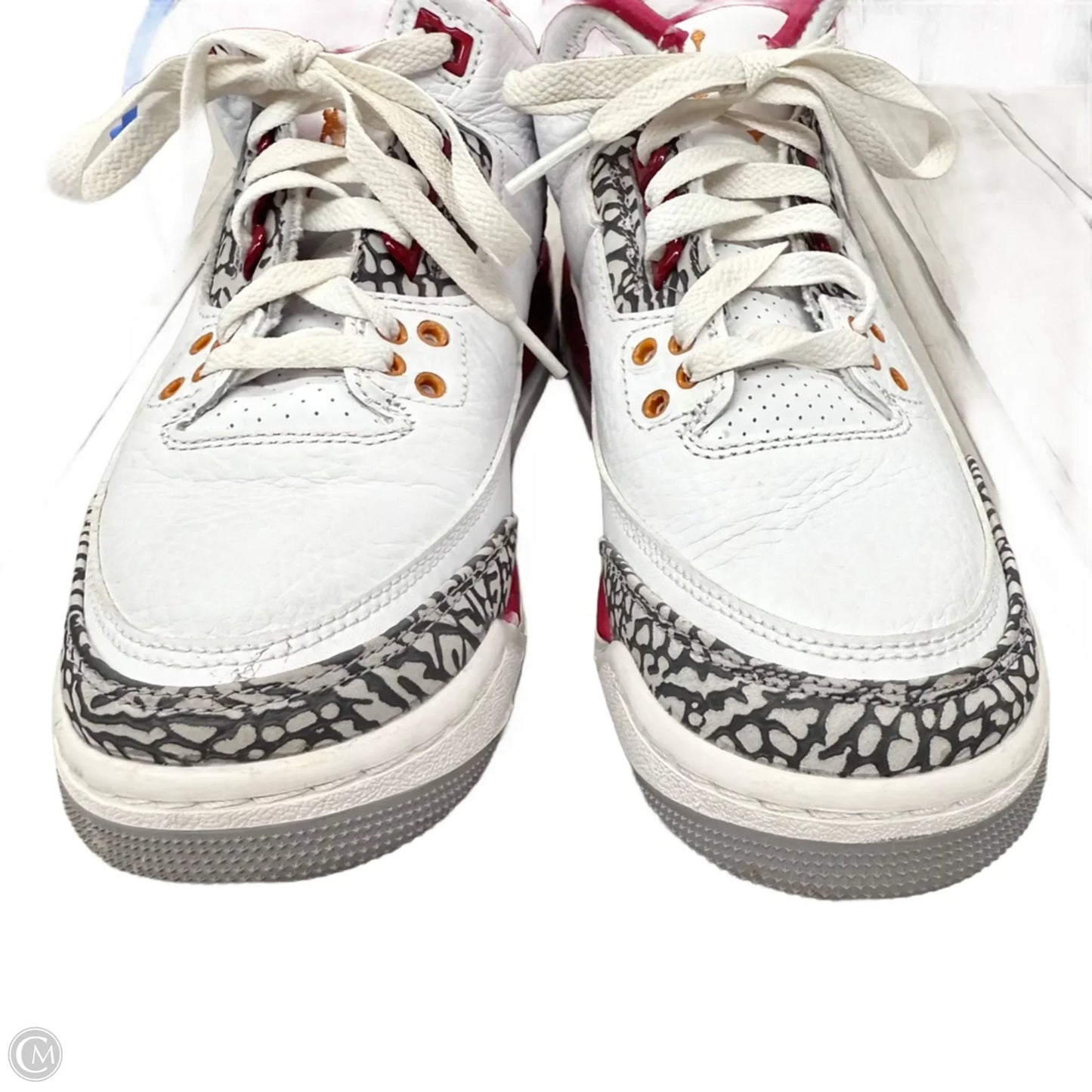 Shoes Luxury Designer By Jordan In Red & White, Size: 8