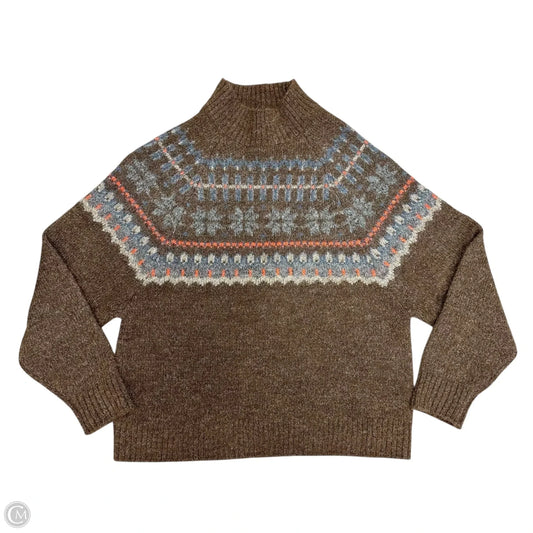 Sweater By Old Navy In Brown & Orange, Size: M