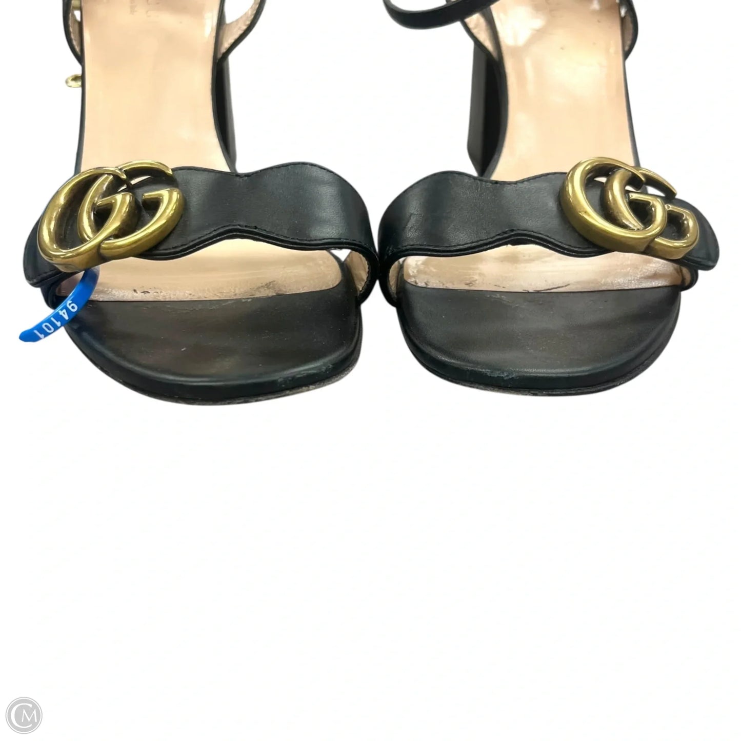 Sandals Luxury Designer By Gucci In Black, Size: 6.5