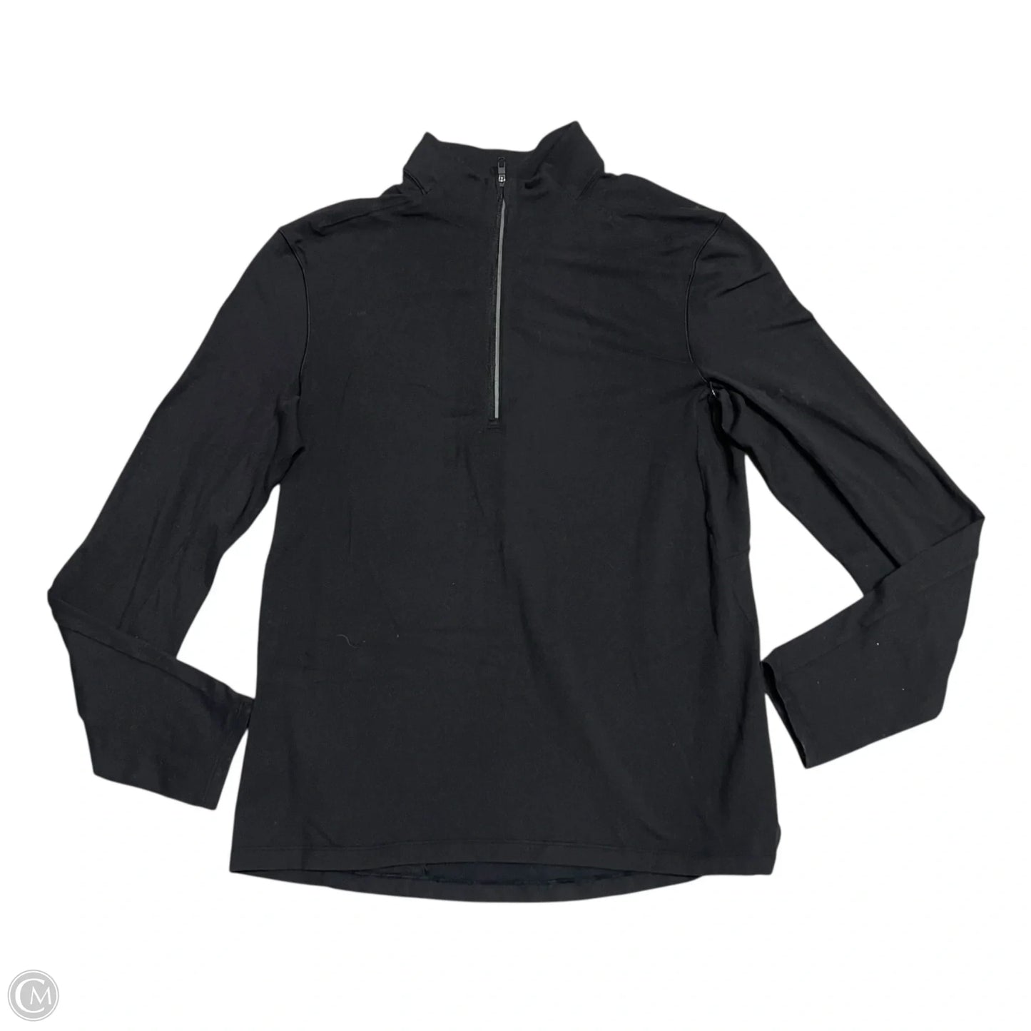 Athletic Top Long Sleeve Collar By Lululemon In Black, Size: S
