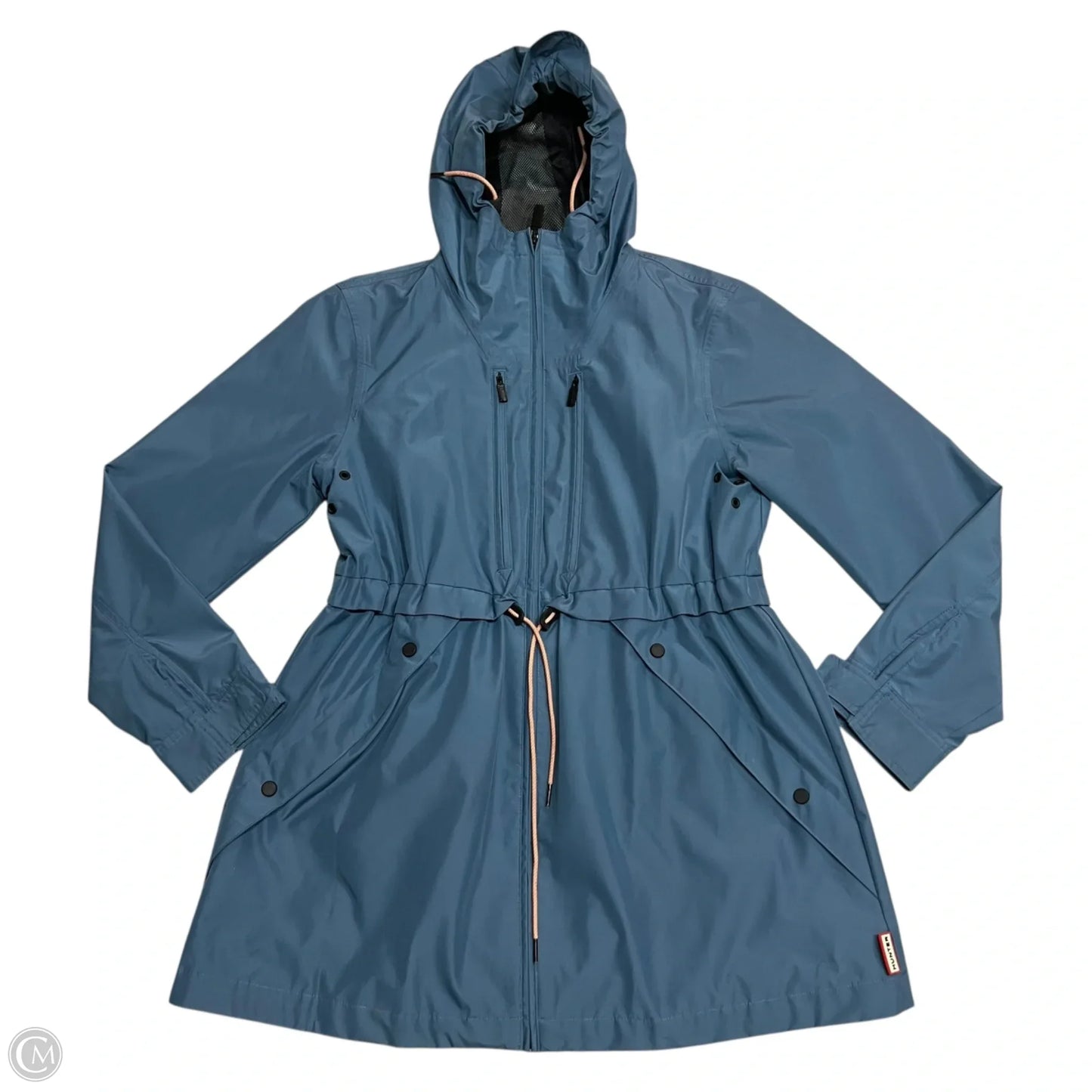 Coat Raincoat By Hunter In Blue, Size: L