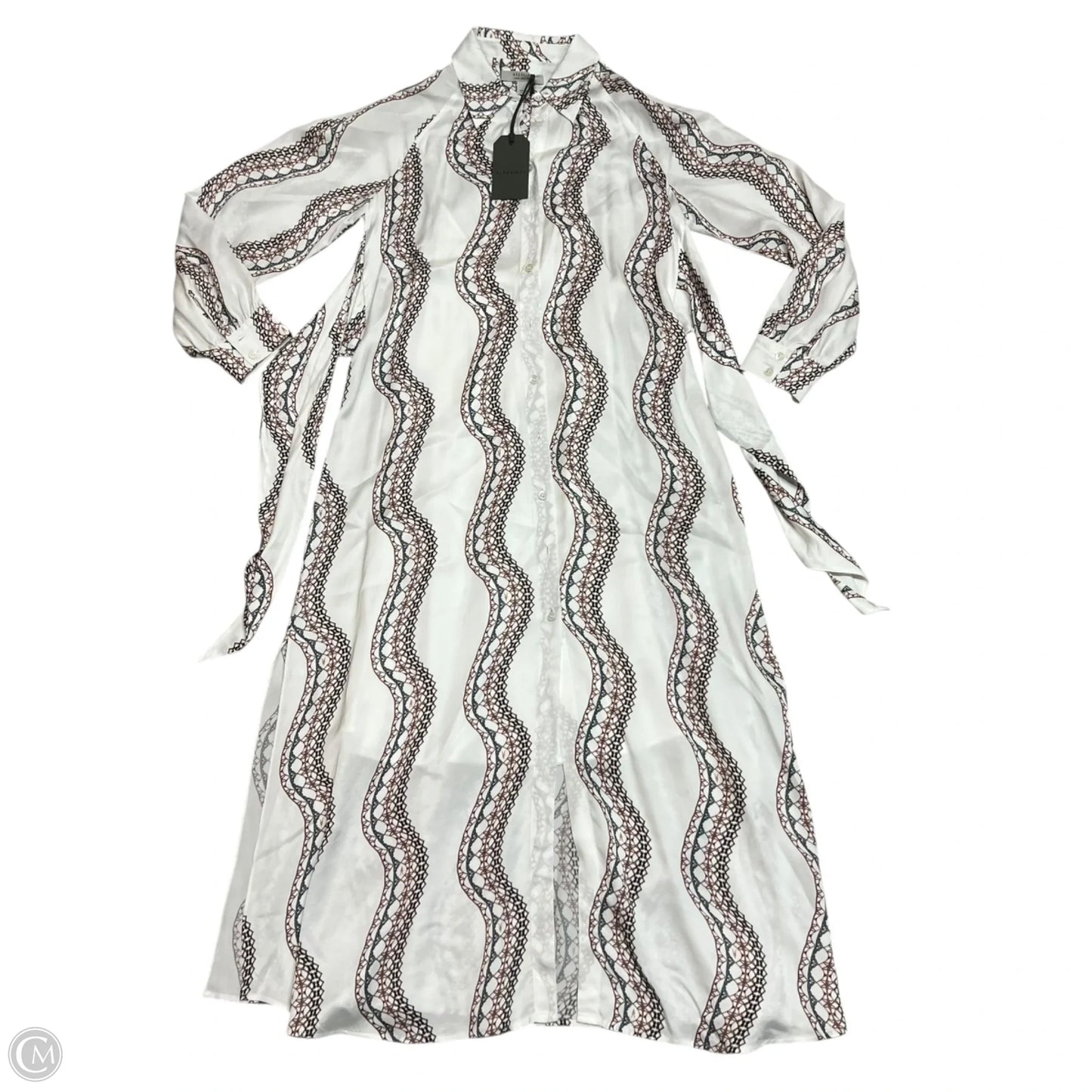 Dress Designer By All Saints In Blue & White, Size: Xs