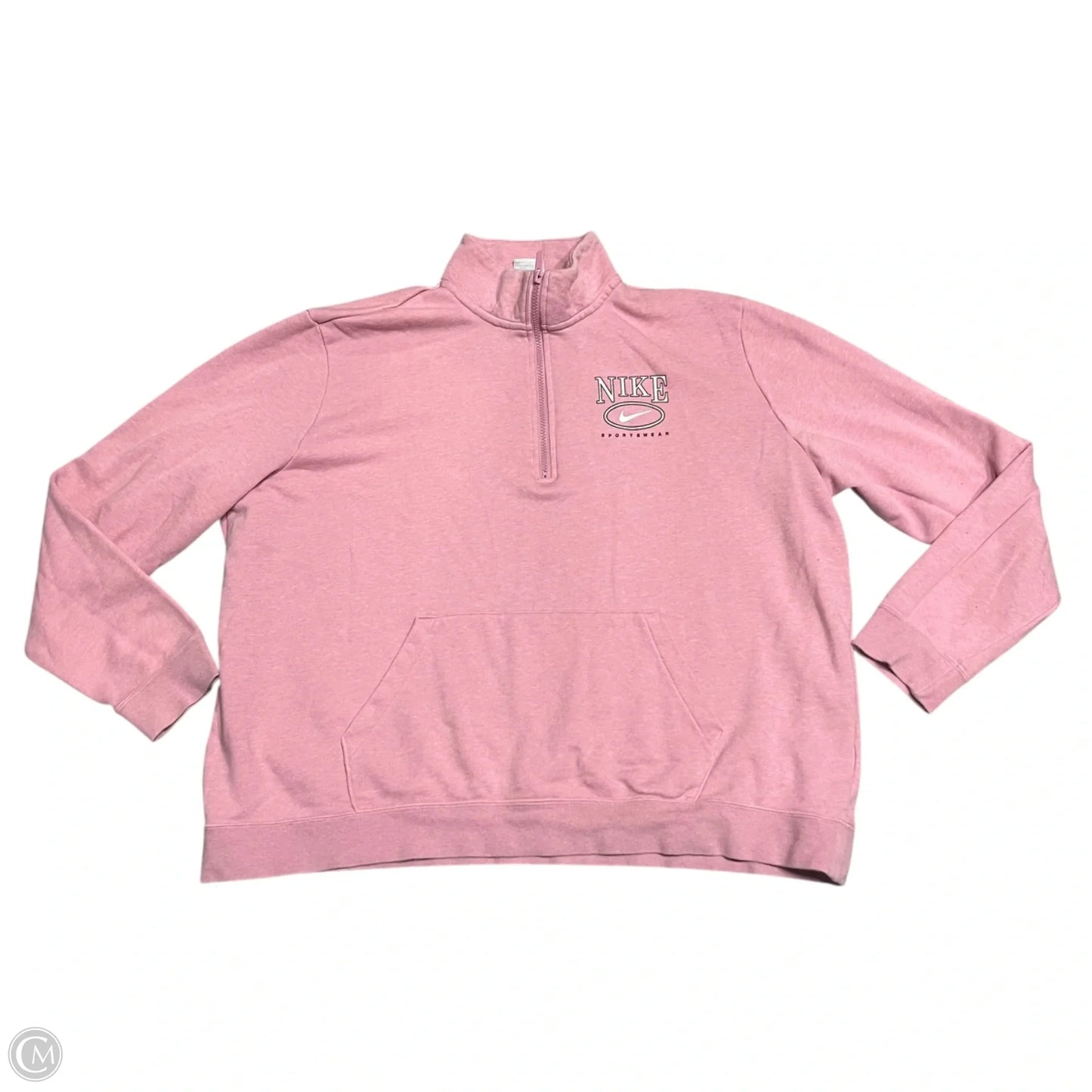 Athletic Sweatshirt Collar By Nike In Pink, Size: Xxl