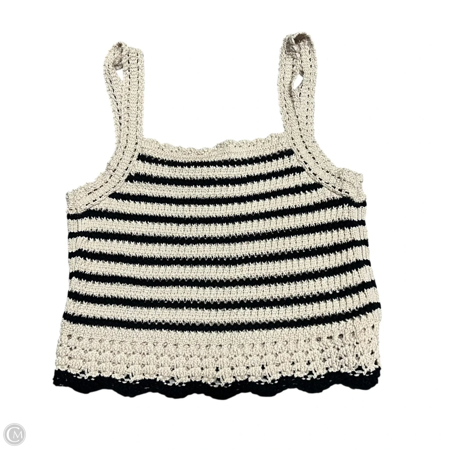 Top Sleeveless By Madewell In Black & Cream, Size: Xl