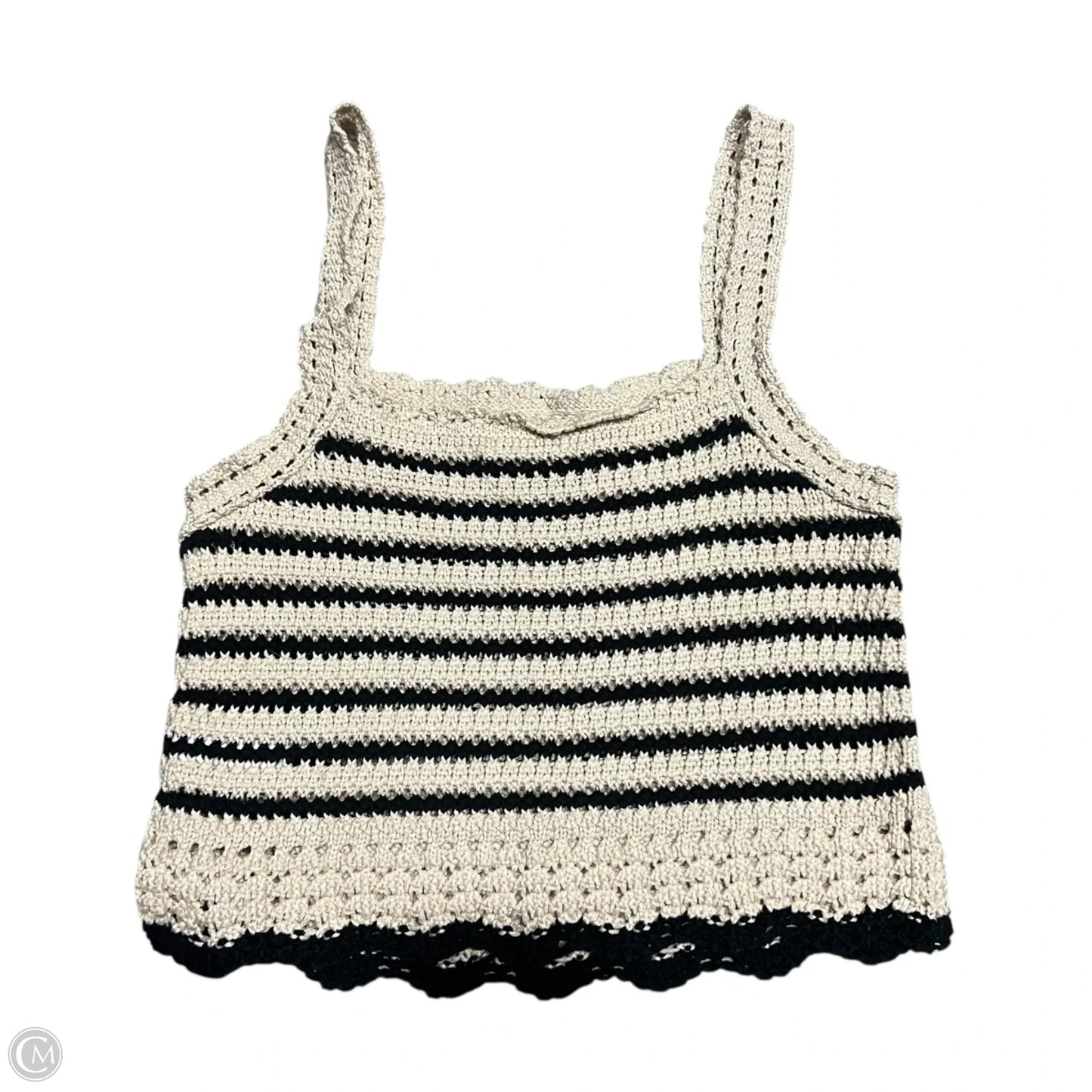 Top Sleeveless By Madewell In Black & Cream, Size: Xl