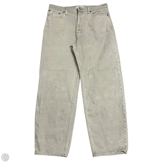 Jeans Straight By Abercrombie And Fitch In Tan Denim, Size: 12