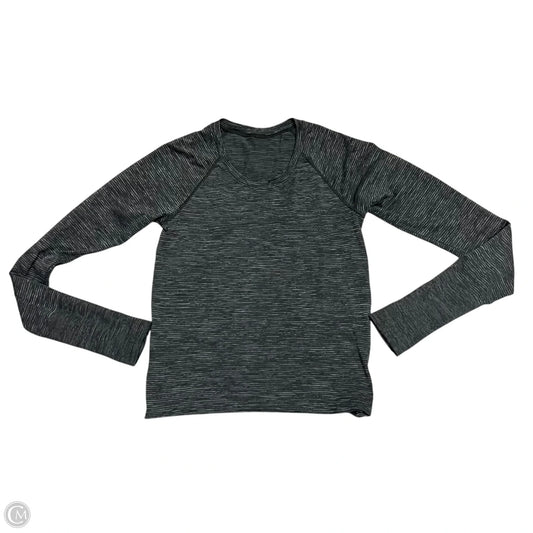 Athletic Top Long Sleeve Crewneck By Lululemon In Grey, Size: M