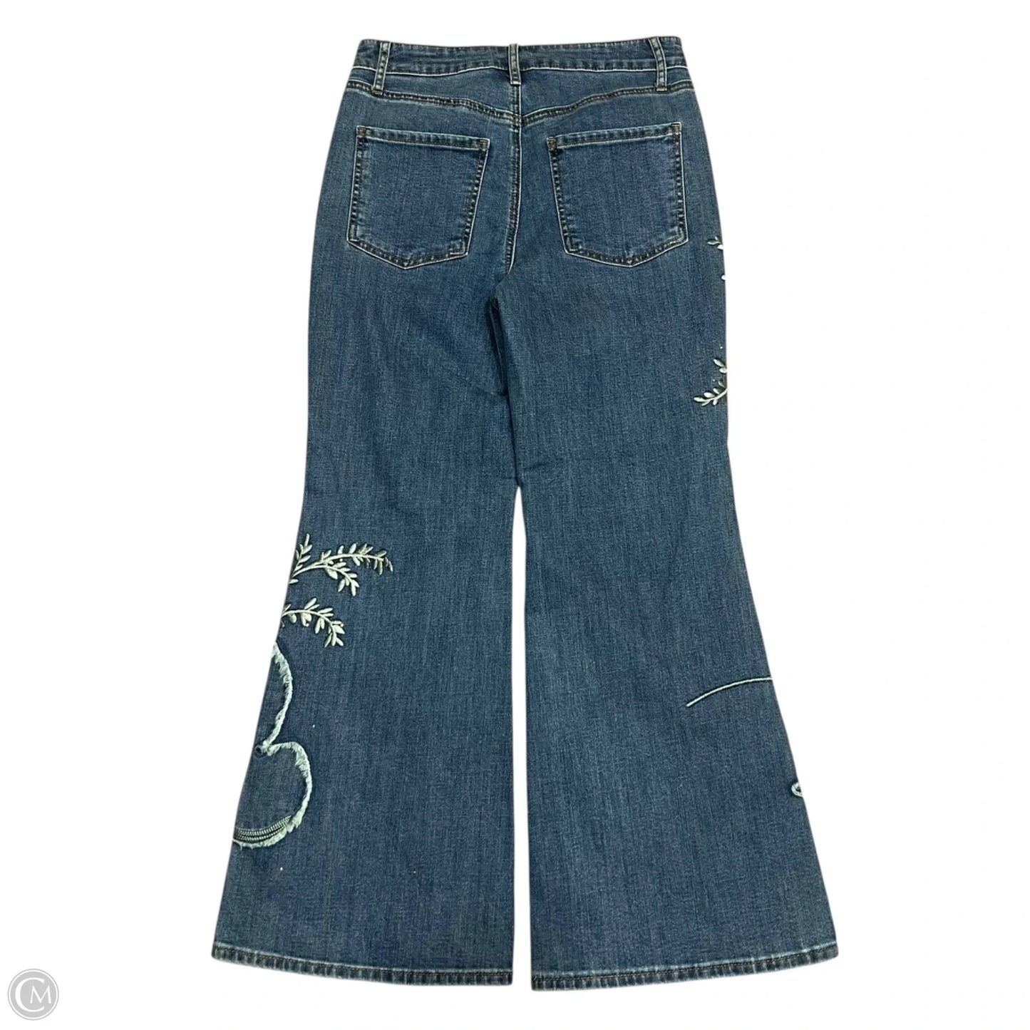 Jeans Flared By Chicos In Blue Denim, Size: 4