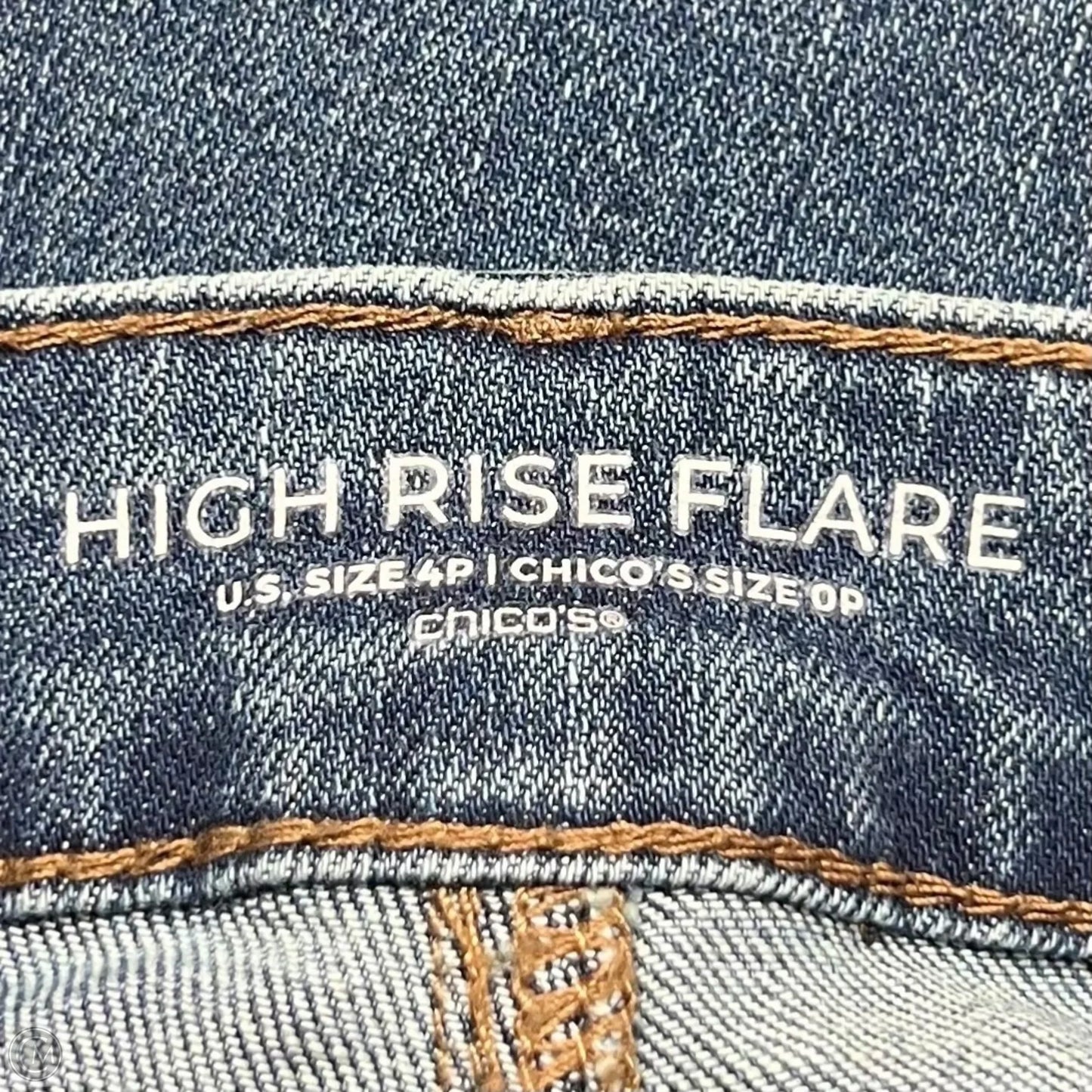 Jeans Flared By Chicos In Blue Denim, Size: 4