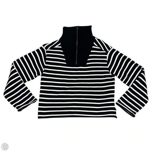 Sweatshirt Collar By J. Crew In Black & White, Size: M