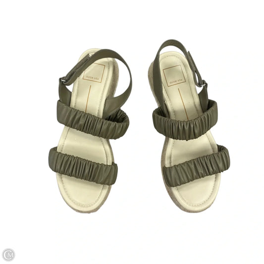 Sandals Heels Platform By Dolce Vita In Cream & Green, Size: 8.5