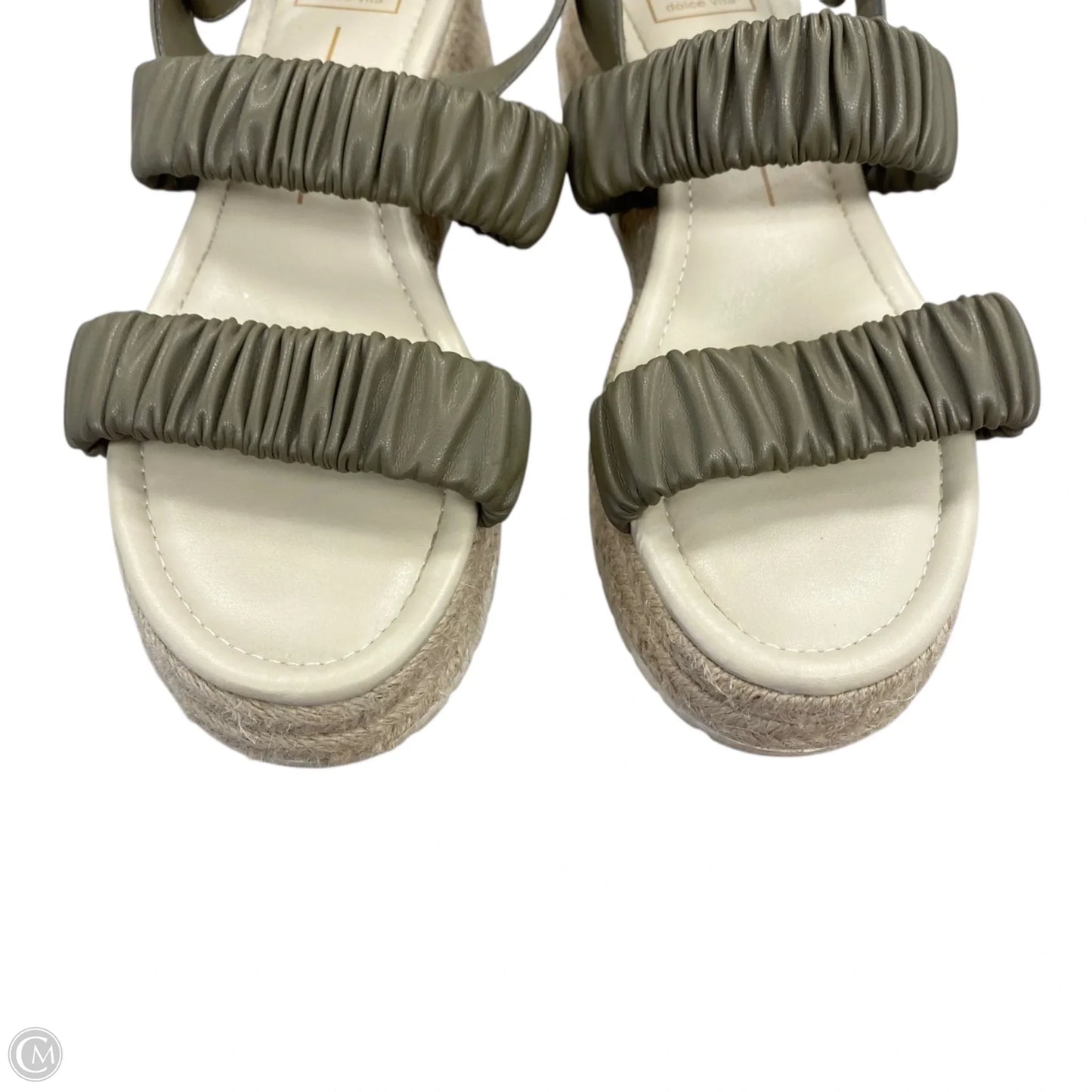 Sandals Heels Platform By Dolce Vita In Cream & Green, Size: 8.5