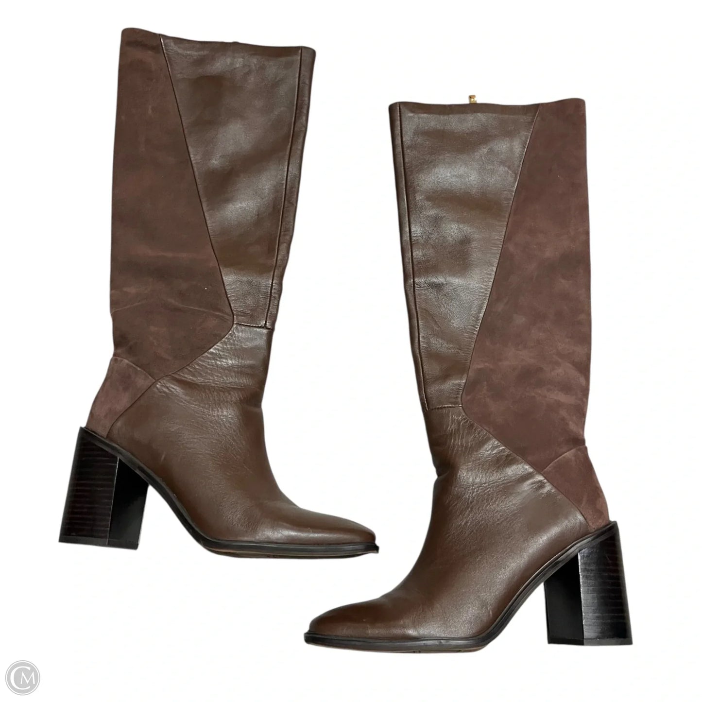 Boots Knee Heels By Franco Sarto In Brown, Size: 8