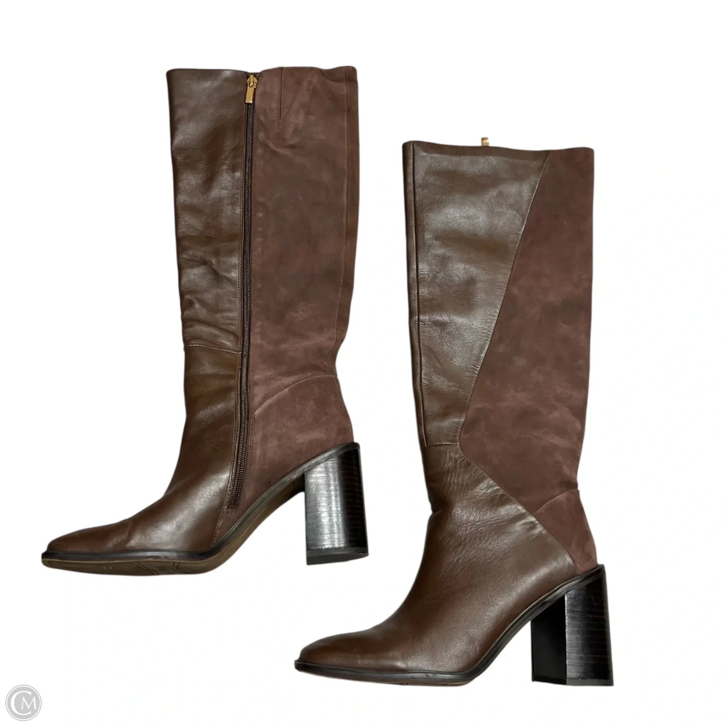 Boots Knee Heels By Franco Sarto In Brown, Size: 8