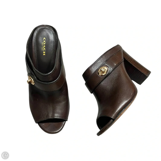 Sandals Designer By Coach In Brown, Size: 7.5