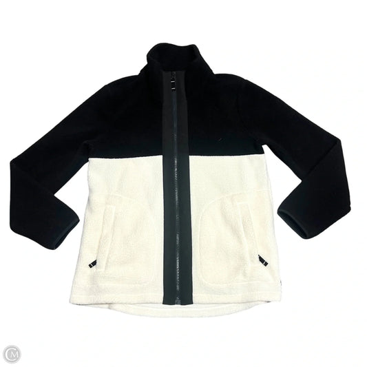 Sweatshirt Collar By Talbots In Black & Cream, Size: M