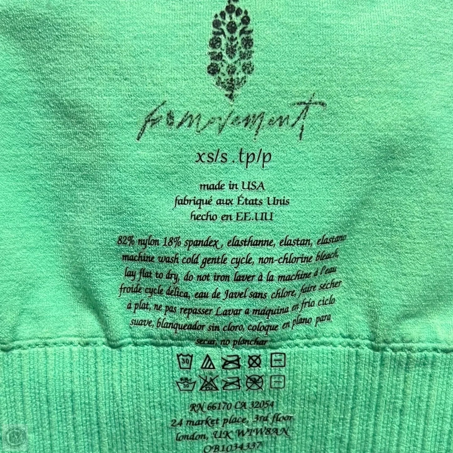 Athletic Bra By Free People In Green, Size: Xs