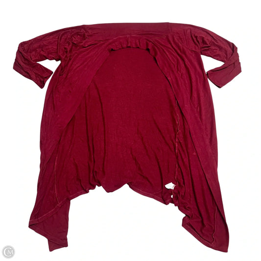 Sweater Cardigan By Bobeau In Red, Size: 1x