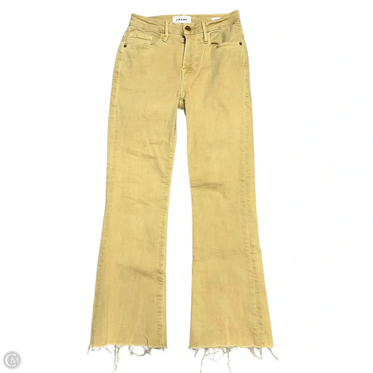 Jeans Boot Cut By Frame In Yellow Denim, Size: 0