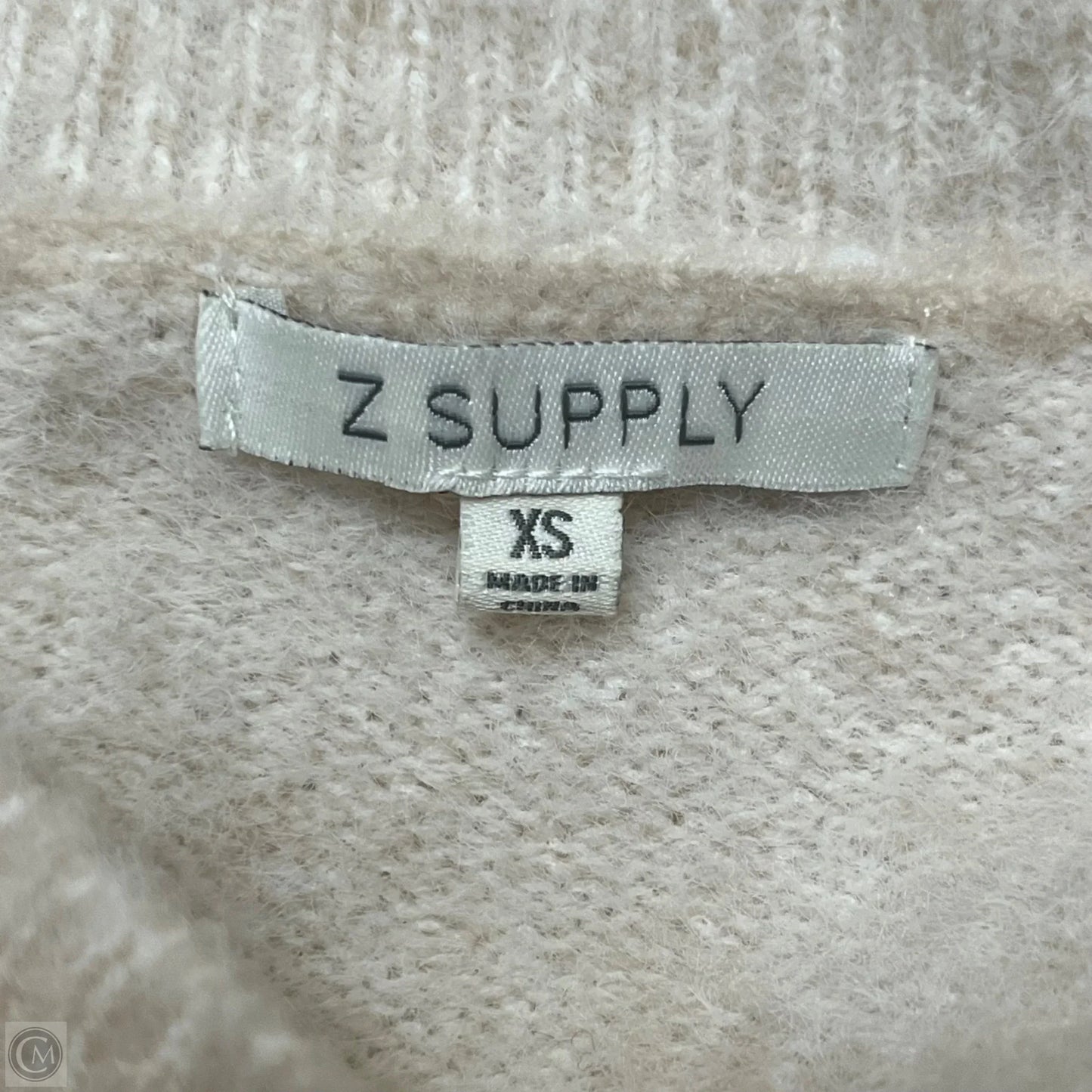 Sweater By Z Supply In Cream & Green, Size: Xs