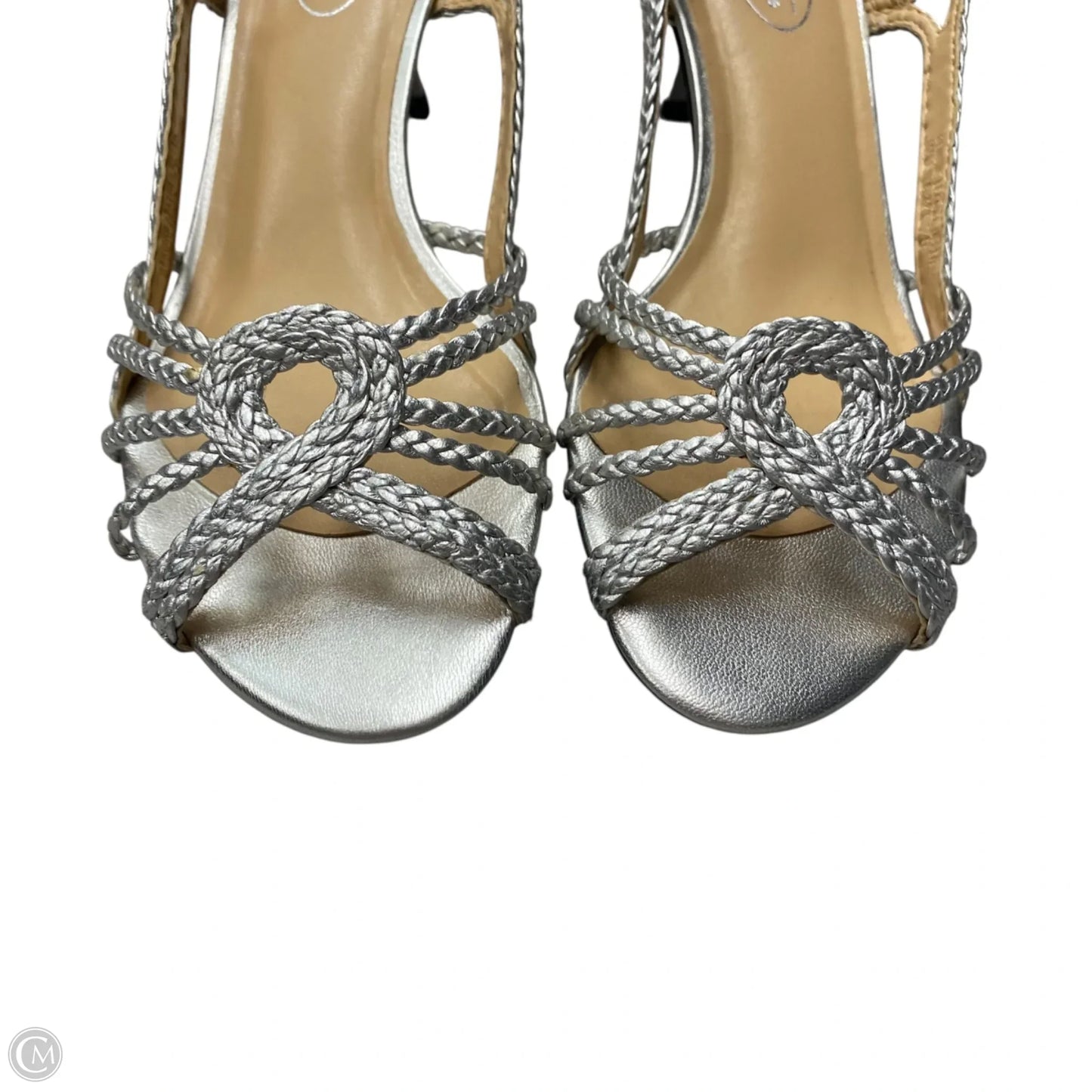Sandals Heels Kitten By Talbots In Silver, Size: 7