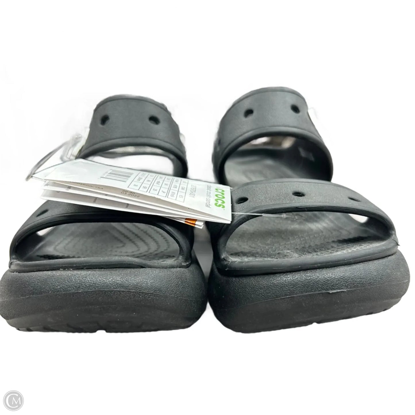 Sandals Heels Platform By Crocs In Black, Size: 9