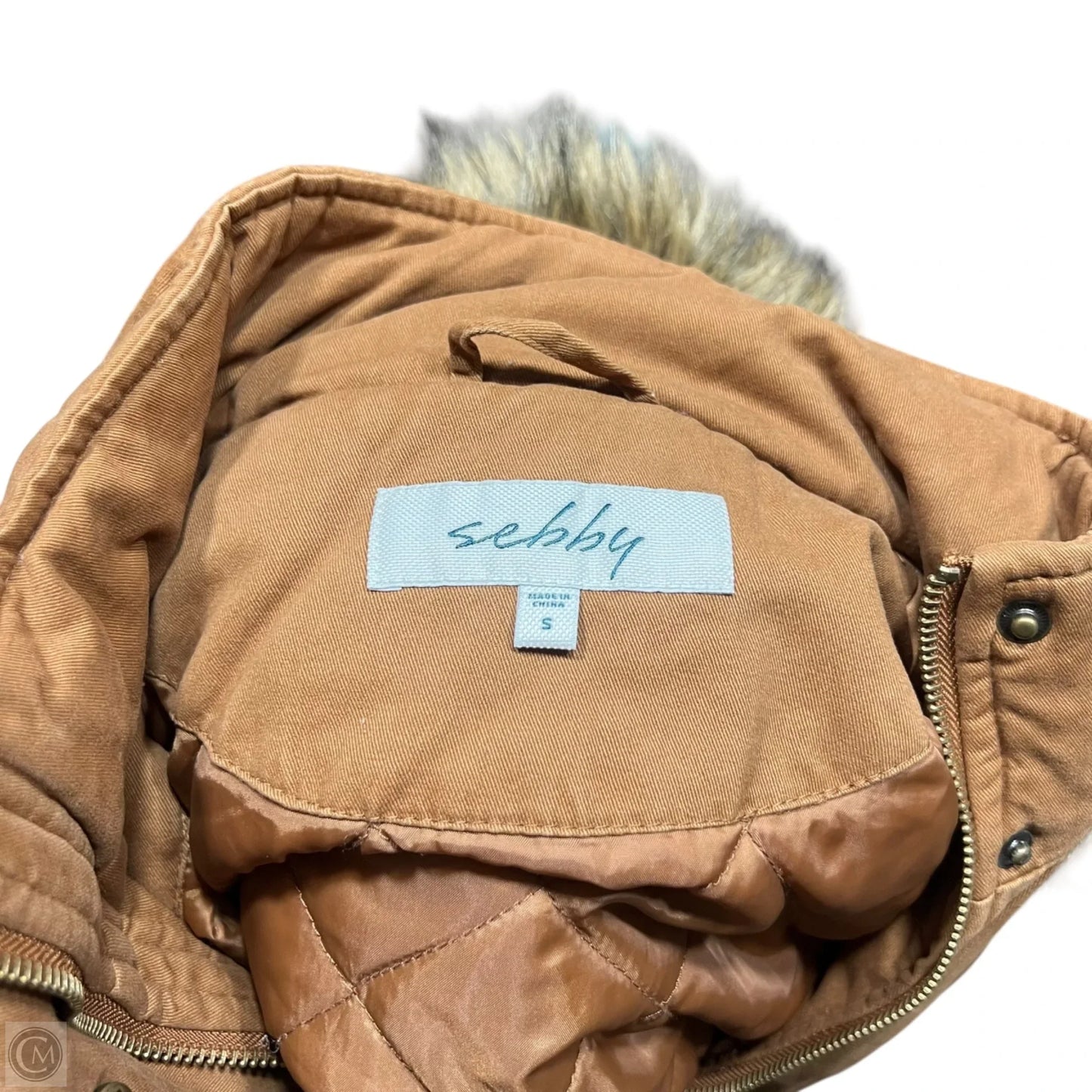 Coat Faux Fur & Sherpa By Sebby In Tan, Size: S