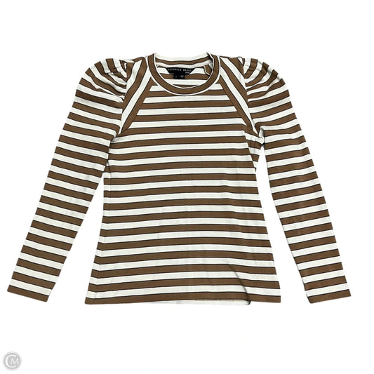 Top Long Sleeve By Veronica Beard In Brown & Cream, Size: S