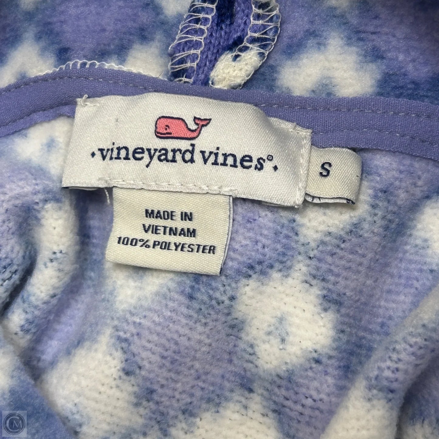 Sweatshirt Collar By Vineyard Vines In Blue & Cream, Size: S