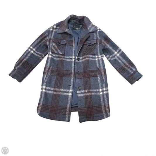Coat Peacoat By Lucky Brand In Blue & Red, Size: M