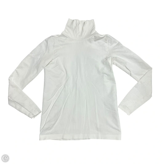 Athletic Top Long Sleeve Collar By Athleta In Cream, Size: M