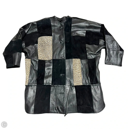 Jacket Leather By Mb Heart In Black & Brown, Size: M