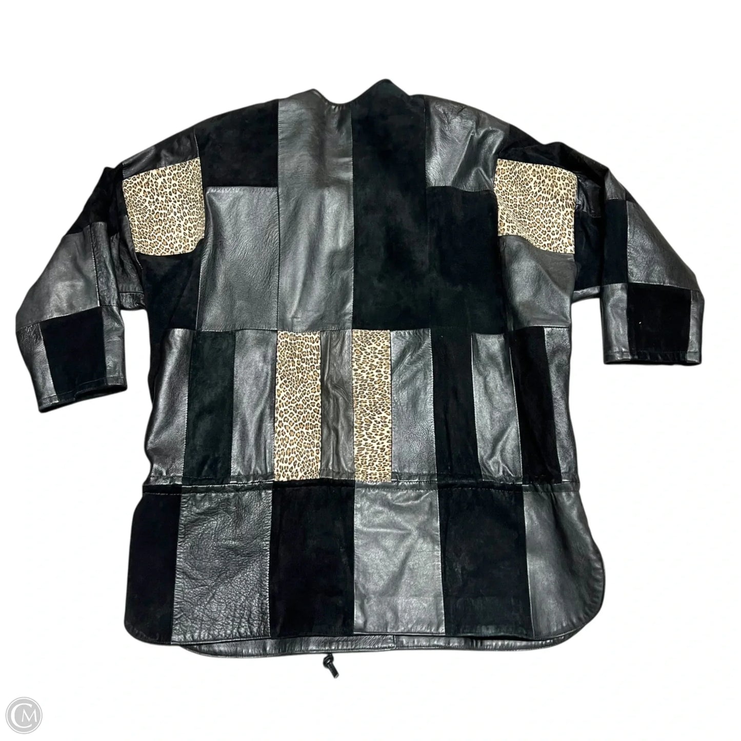 Jacket Leather By Mb Heart In Black & Brown, Size: M