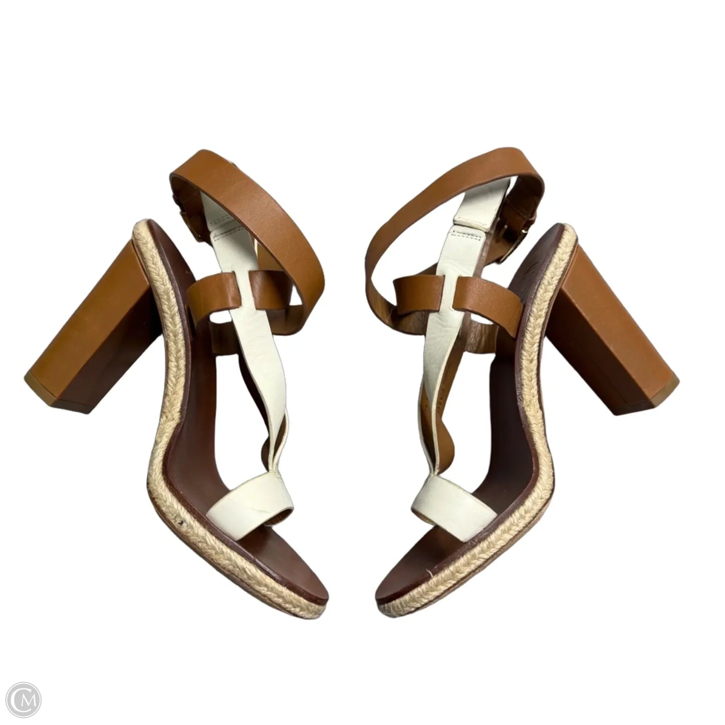 Sandals Designer By Tory Burch In Brown & Cream, Size: 7