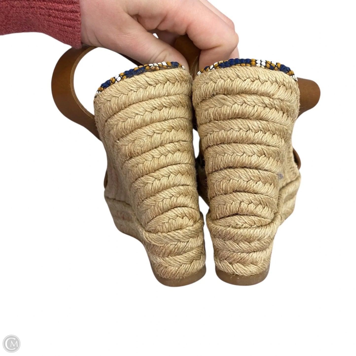 Sandals Designer By Tory Burch In Blue & Brown, Size: 6