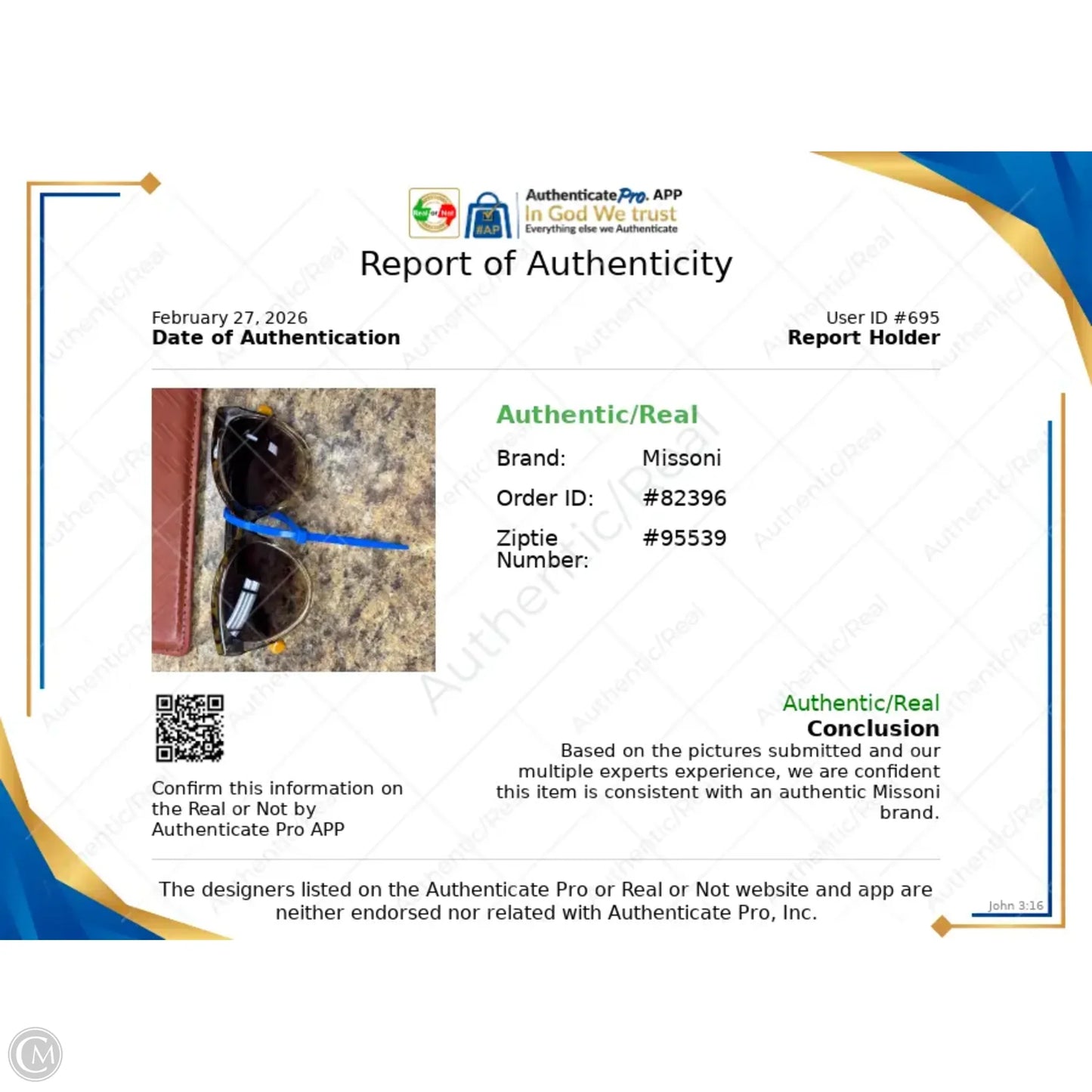 Sunglasses Luxury Designer By Missoni