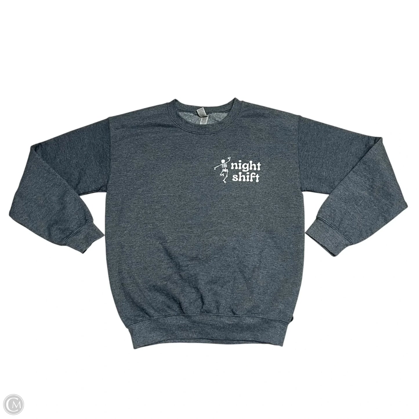 Sweatshirt Crewneck By Gildan In Grey & White, Size: S
