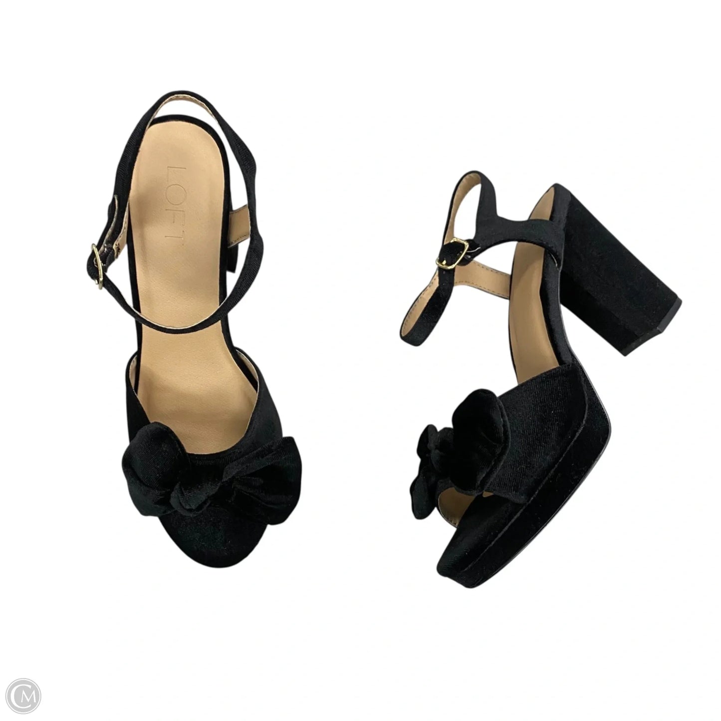 Sandals Heels Block By Loft In Black, Size: 9
