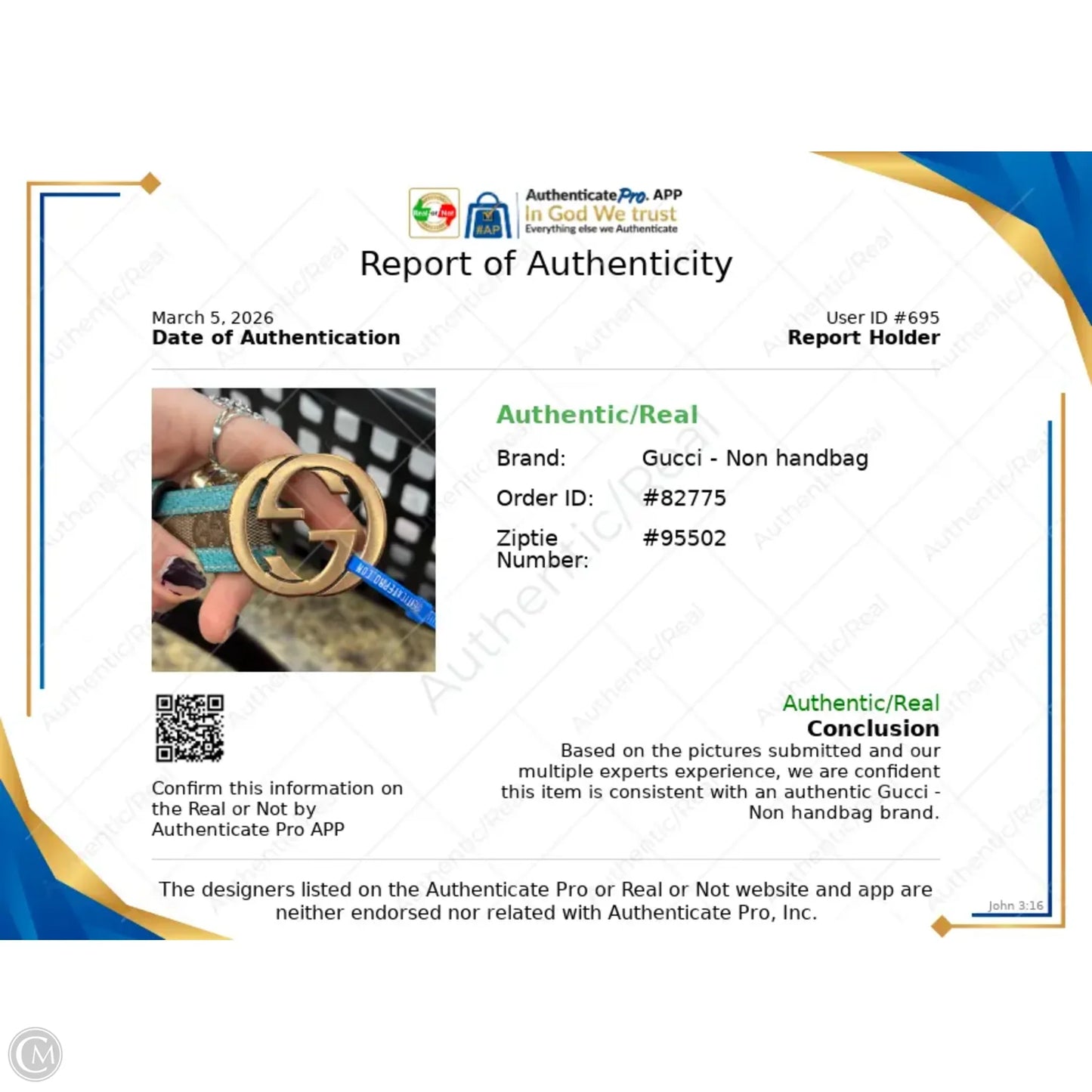 Belt Luxury Designer By Gucci, Size: S