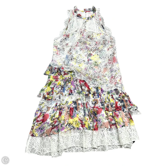 Dress Casual Short By Anthropologie In White & Yellow, Size: Xxs