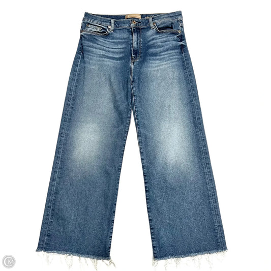 Jeans Cropped By 7 For All Mankind In Blue Denim, Size: 12