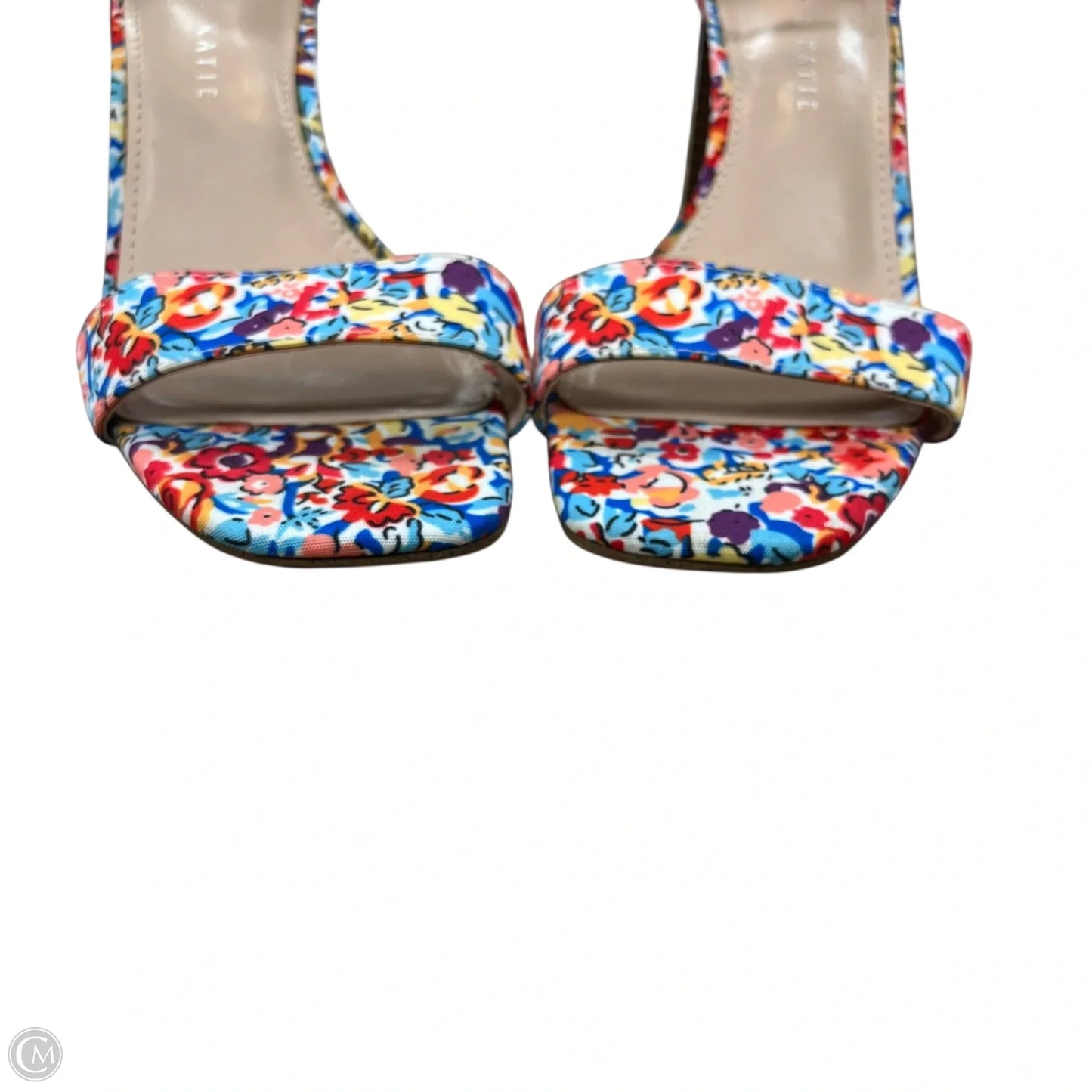 Sandals Heels Block By Kelly And Katie In Floral Print, Size: 7.5
