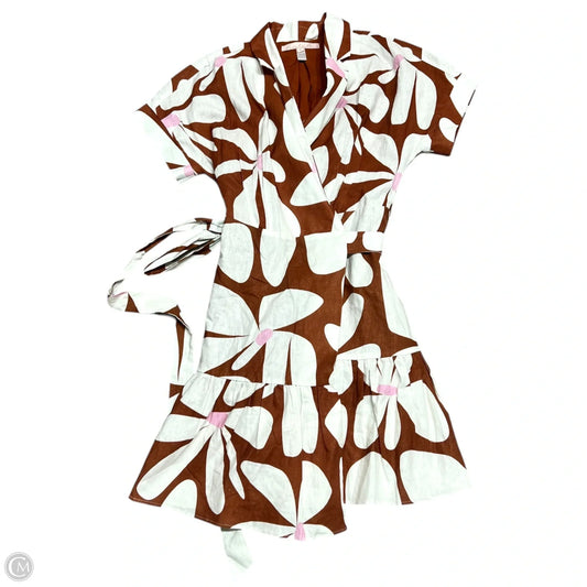 Dress Casual Midi By Hutch In Tan & White, Size: S