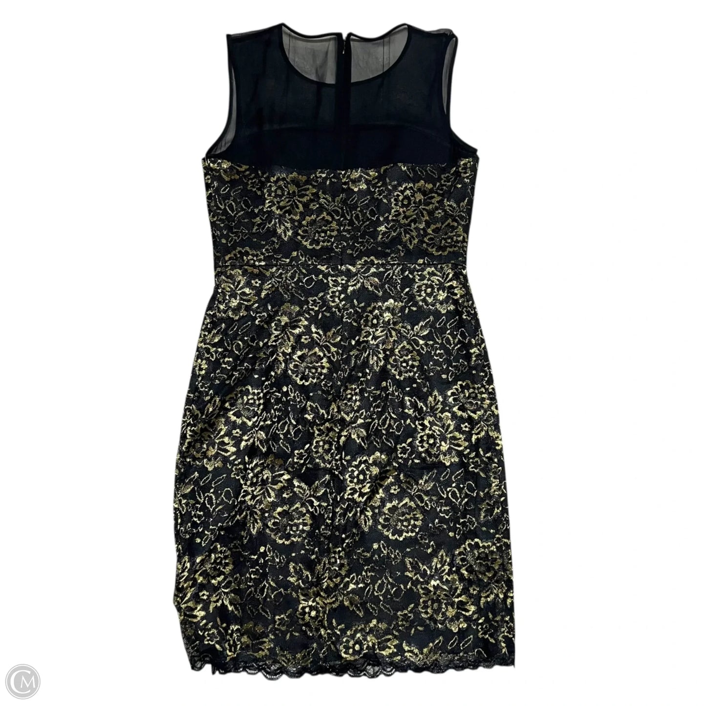 Dress Designer By Diane Von Furstenberg In Black & Gold, Size: S
