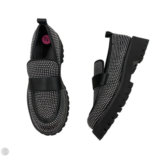 Shoes Designer By Karl Lagerfeld In Black & Silver, Size: 9.5