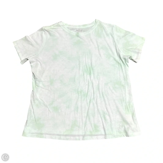 Athletic Top Short Sleeve By Athleta In Green & White, Size: 1x