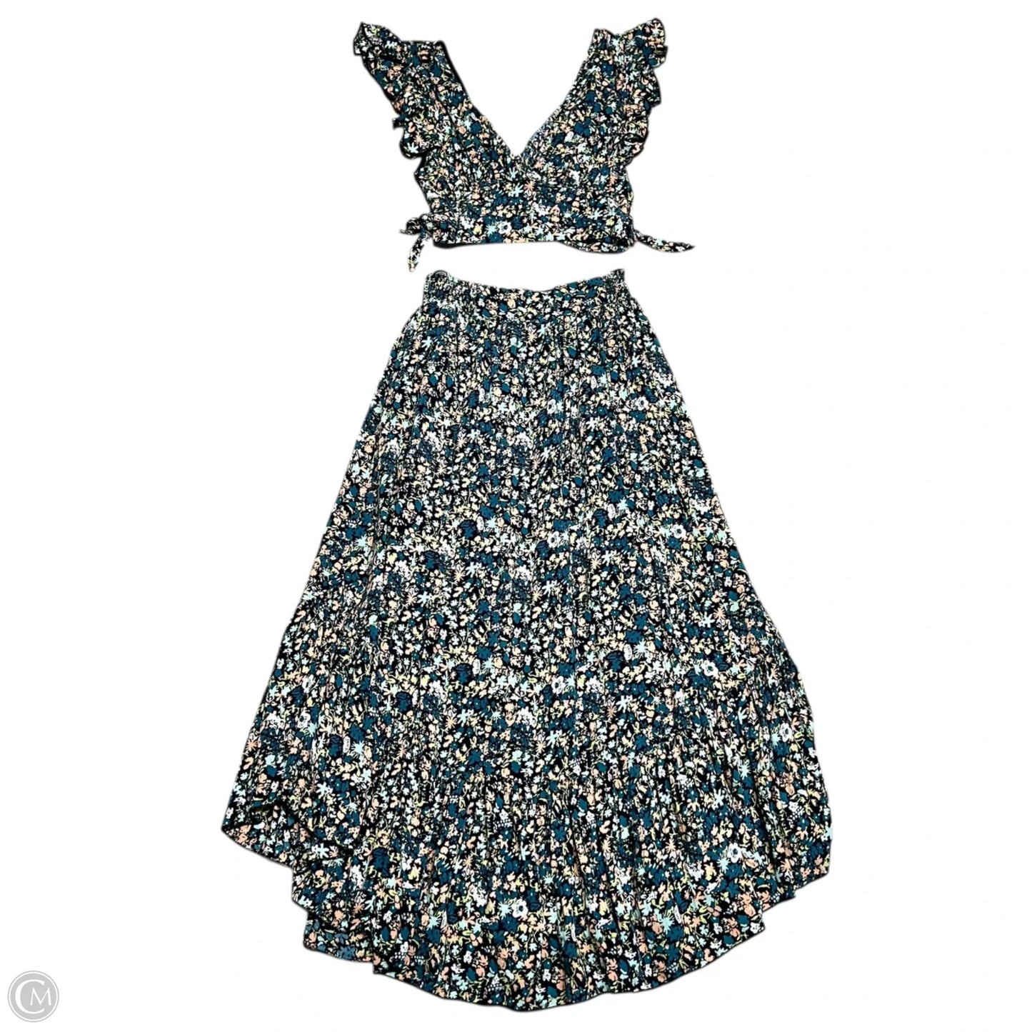 Skirt Set 2pc By Free People In Blue & Green, Size: S