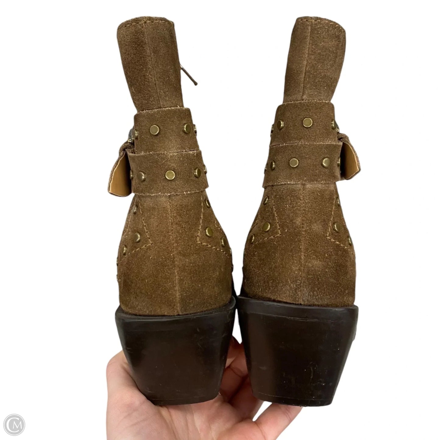 Boots Ankle Heels By Crown Vintage In Brown, Size: 7