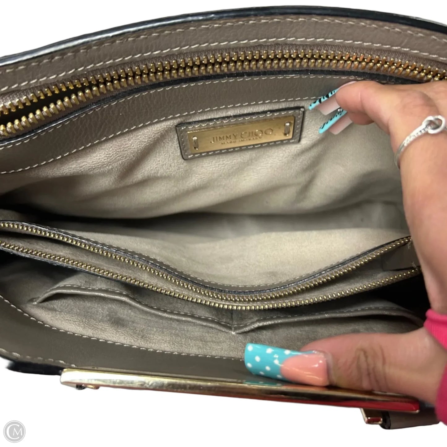 Handbag Luxury Designer By Jimmy Choo, Size: Medium